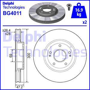 Delphi BG4011 - Тормозной диск avtokuzovplus.com.ua