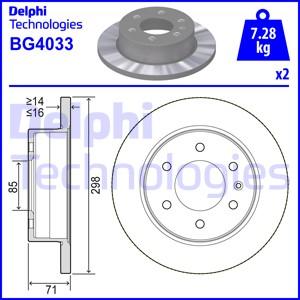 Delphi BG4033 - Гальмівний диск autocars.com.ua