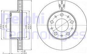 Delphi BG4059 - Тормозной диск avtokuzovplus.com.ua