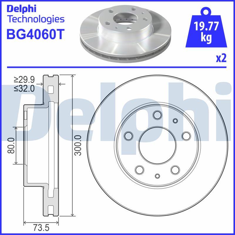 Delphi BG4060T - Гальмівний диск autocars.com.ua