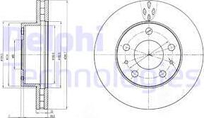 Delphi BG4060 - Гальмівний диск autocars.com.ua