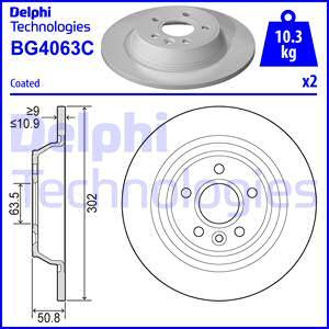 Delphi BG4063C - Гальмівний диск autocars.com.ua