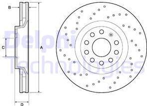 Delphi BG4086 - Гальмівний диск autocars.com.ua