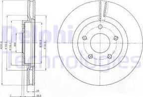 Delphi BG4109 - Гальмівний диск autocars.com.ua