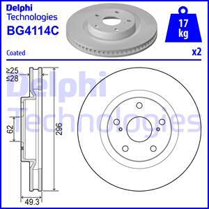 Delphi BG4114C - Гальмівний диск autocars.com.ua