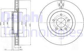 Delphi BG4162C - Гальмівний диск autocars.com.ua