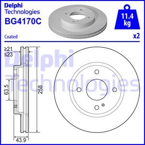 Delphi BG4170C - Гальмівний диск autocars.com.ua