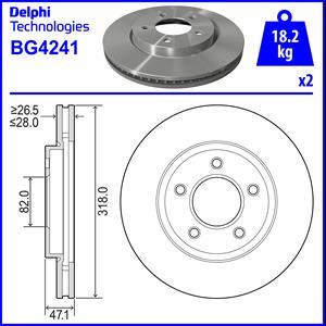 Delphi BG4241 - Гальмівний диск autocars.com.ua