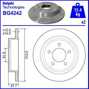 Delphi BG4242 - Гальмівний диск autocars.com.ua