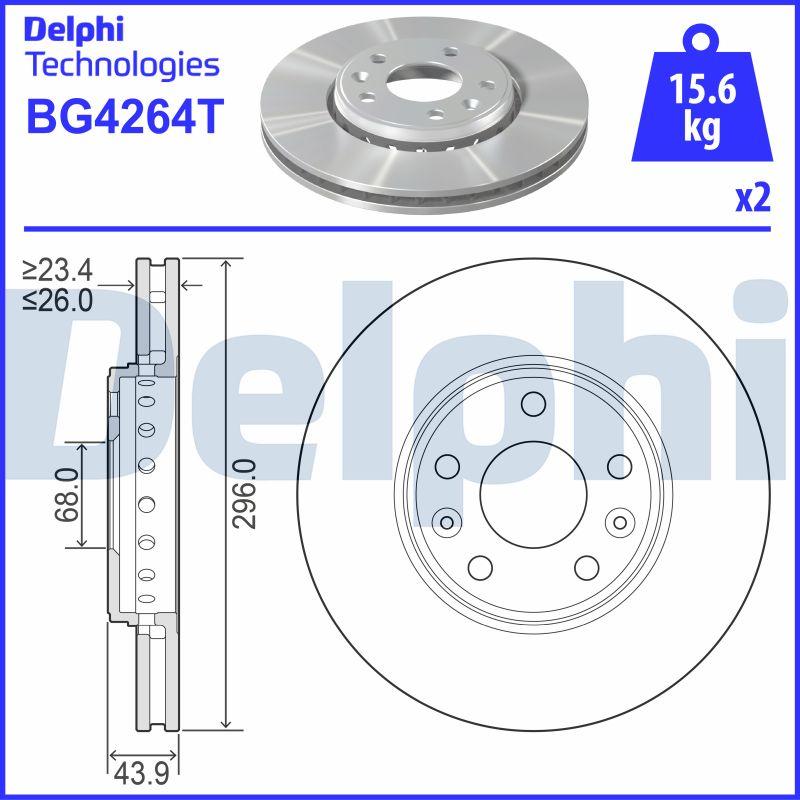 Delphi BG4264T - Гальмівний диск autocars.com.ua