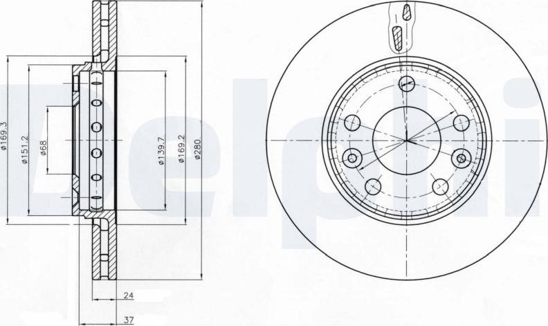 Delphi BG4265C - Гальмівний диск autocars.com.ua