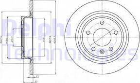 Delphi BG4279-C - Гальмівний диск autocars.com.ua