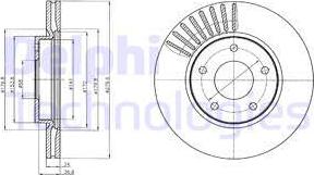 Delphi BG4282C-18B1 - Тормозной диск autodnr.net