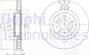 Delphi BG4305C - Гальмівний диск autocars.com.ua