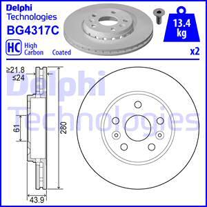 Delphi BG4317C - Гальмівний диск autocars.com.ua