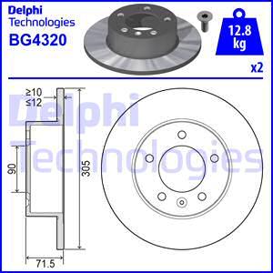 Delphi BG4320 - Гальмівний диск autocars.com.ua