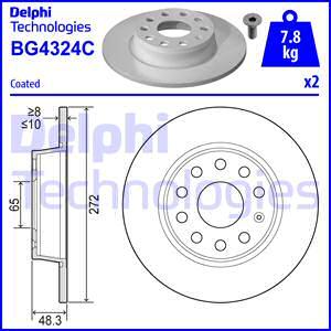 Delphi BG4324C-19B1 - Гальмівний диск autocars.com.ua