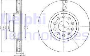 Delphi BG4330 - Гальмівний диск autocars.com.ua