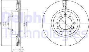 Delphi BG4339 - Гальмівний диск autocars.com.ua