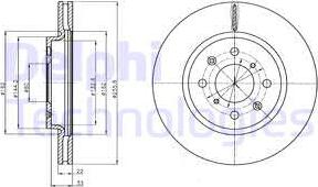 Delphi BG4340 - Гальмівний диск autocars.com.ua