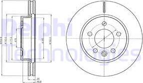 Delphi BG4343C - Гальмівний диск autocars.com.ua