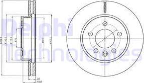 Delphi BG4343 - Гальмівний диск autocars.com.ua