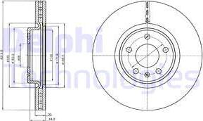 Delphi BG4346C - Гальмівний диск autocars.com.ua