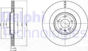 Delphi BG4387C - Гальмівний диск autocars.com.ua