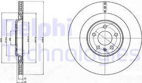 Delphi BG4387 - Гальмівний диск autocars.com.ua