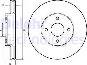 Delphi BG4454 - Гальмівний диск autocars.com.ua