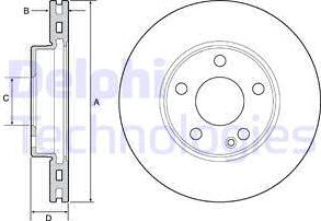 Delphi BG4554C-19B1 - Гальмівний диск autocars.com.ua