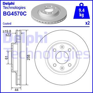 Delphi BG4570C - Гальмівний диск autocars.com.ua