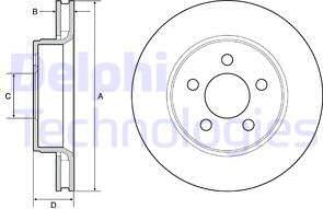 Delphi BG4642 - Гальмівний диск autocars.com.ua