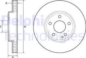 Delphi BG4646C-18B1 - Гальмівний диск autocars.com.ua