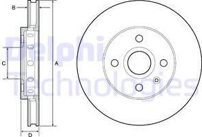 Delphi BG4647C - Тормозной диск avtokuzovplus.com.ua