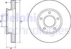 Delphi BG4663C - Гальмівний диск autocars.com.ua