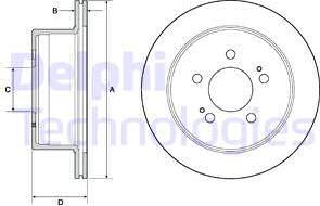 Delphi BG4677C - Гальмівний диск autocars.com.ua