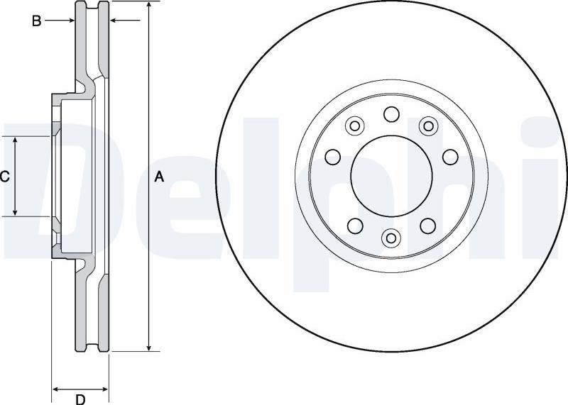 Delphi BG4696C18B1 - Тормозной диск autodnr.net