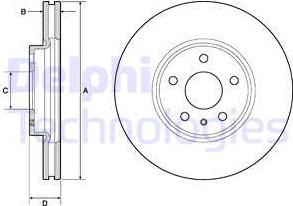 Delphi BG4702C - Тормозной диск avtokuzovplus.com.ua