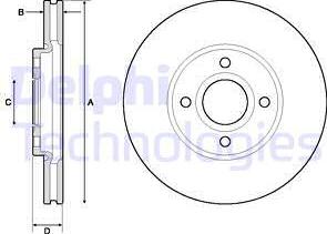 Delphi BG4715C-18B1 - Гальмівний диск autocars.com.ua