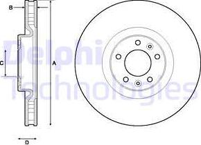 Delphi BG4716C - Тормозной диск avtokuzovplus.com.ua