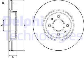 Delphi BG4743C - Гальмівний диск autocars.com.ua