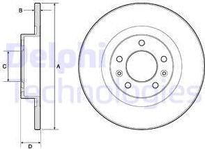 Delphi BG4748C - Тормозной диск avtokuzovplus.com.ua