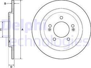 Delphi BG4749C - Гальмівний диск autocars.com.ua