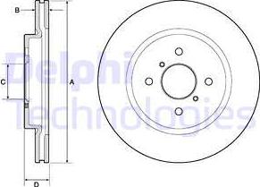 Delphi BG4750C - Гальмівний диск autocars.com.ua