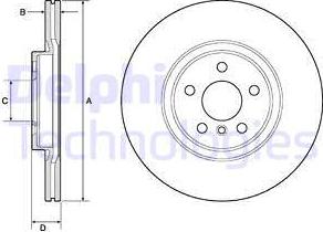 Delphi BG4780C-19B1 - Гальмівний диск autocars.com.ua