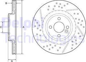 Delphi BG4789C - Гальмівний диск autocars.com.ua