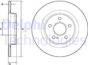 Delphi BG4790C - Гальмівний диск autocars.com.ua