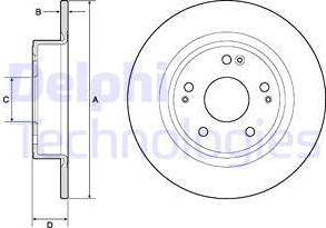 Delphi BG4801C - Гальмівний диск autocars.com.ua