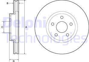 Delphi BG4803C - Гальмівний диск autocars.com.ua